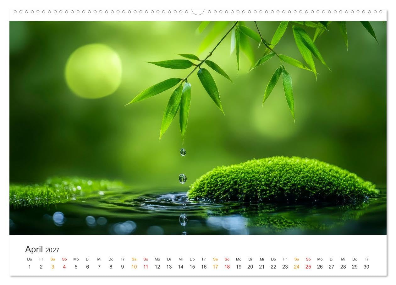 CALVENDO - Zauber der Tropfen (Wandkalender 2027 DIN A2 quer), Monatskalender: Der Zauber des Morgentaus - eine glitzernde Natur.