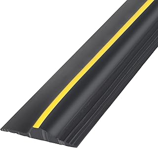 CPROSP Joint Seuil Porte de Garage 3,05M/18MM, Seuil d'Étanchéité en Caoutchouc, Joint de Porte de Garage Universelle pour Garages, Hangars, Entrepôts, Ateliers Noir