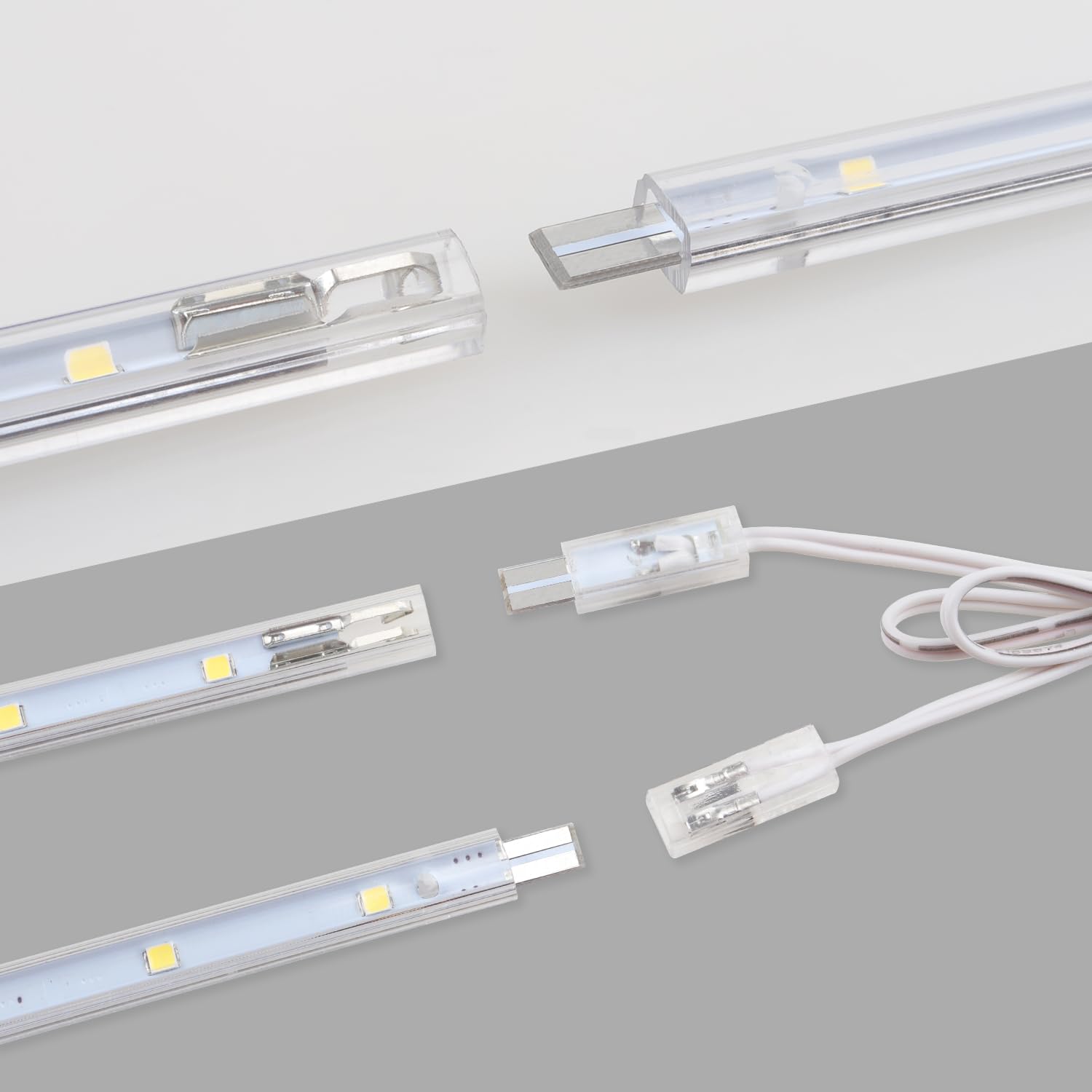 da LIGHT Lampa podszafkowa LED z przełącznikiem, 8,5 W, 760 lm, 6000 K, zimna biel, listwa świetlna, lampa kuchenna, oświetlenie witryn, oświetlenie szafy z paskami 6 x 26 cm, do kuchni, szafy,
