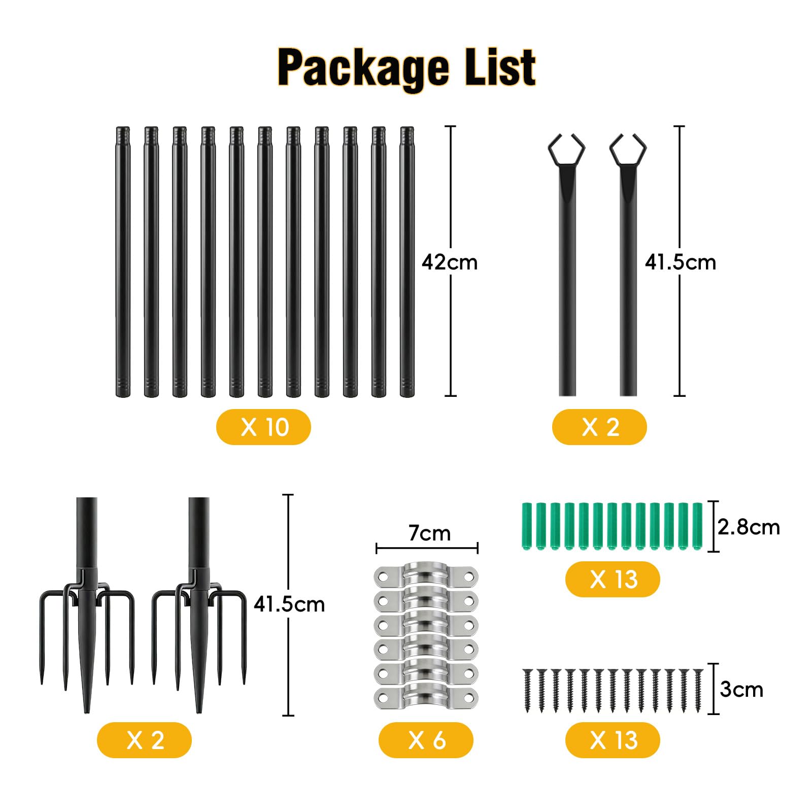 2 Pezzi Pali per Striscia Luminosa, 3M Pali per Striscia Luminosa Supporto per Illuminazione Esterna, Aste per Bandiere per Feste all'aperto, Patio, Giardino, Cortile, Matrimoni
