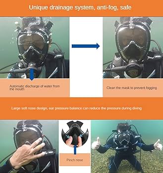 スキューバダイビング　水中カメラ　フルセット Amazon | カメラホルダー付きフルフェイススキューバダイビング