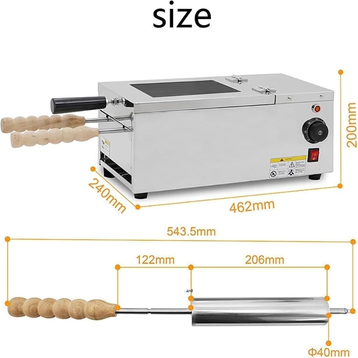 Machine À Cornets De Glace Électrique, 1500 W, Machine À Gâteaux Cheminée Professionnelle, Appareil À Griller Les Petits Pains Cheminée Pour Restaurant, Maison, Cuisine Et Snack-bar 110v