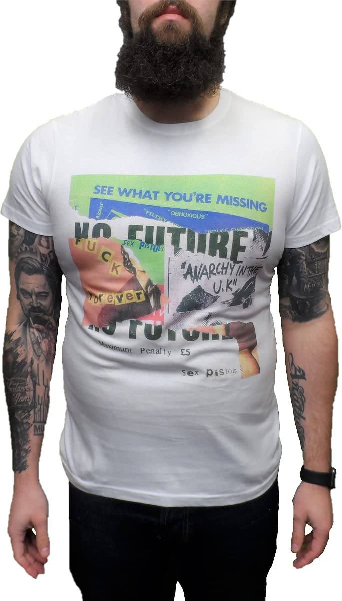 Mazeys Mens Official Sex Pistols T Shirts (XX Large, Collage)