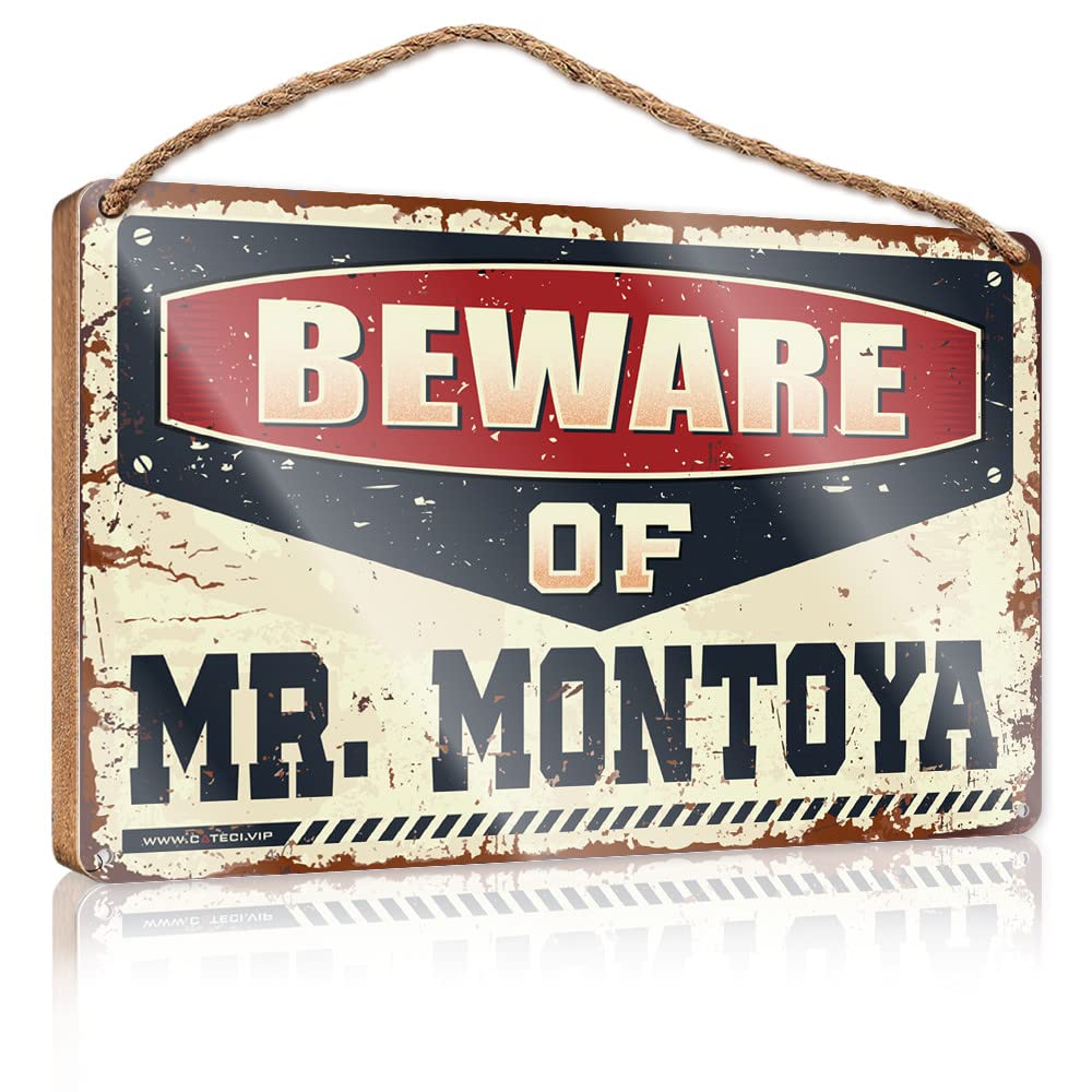 Porch Signs And Decor Outdoor Beware Of Mr. Montoya Wooden Sign(15X28CM)