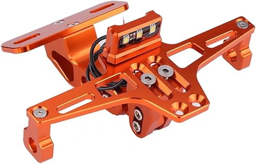 Vomeko Motorcycle License Plate Holder - Aluminum Adjustable Number Plate Frame with LED Light,Universal Motorcycle License Plate Illuminator, for