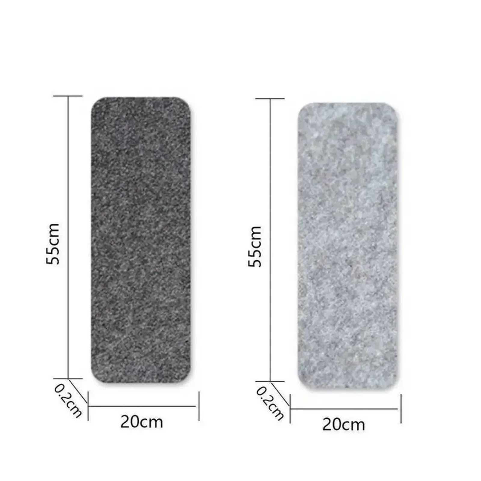Lot de 14 dalles de tapis d'escalier autocollantes - Tapis antidérapant pour protection d'escalier - Gris clair - Facile à installer - Décoration d'intérieur