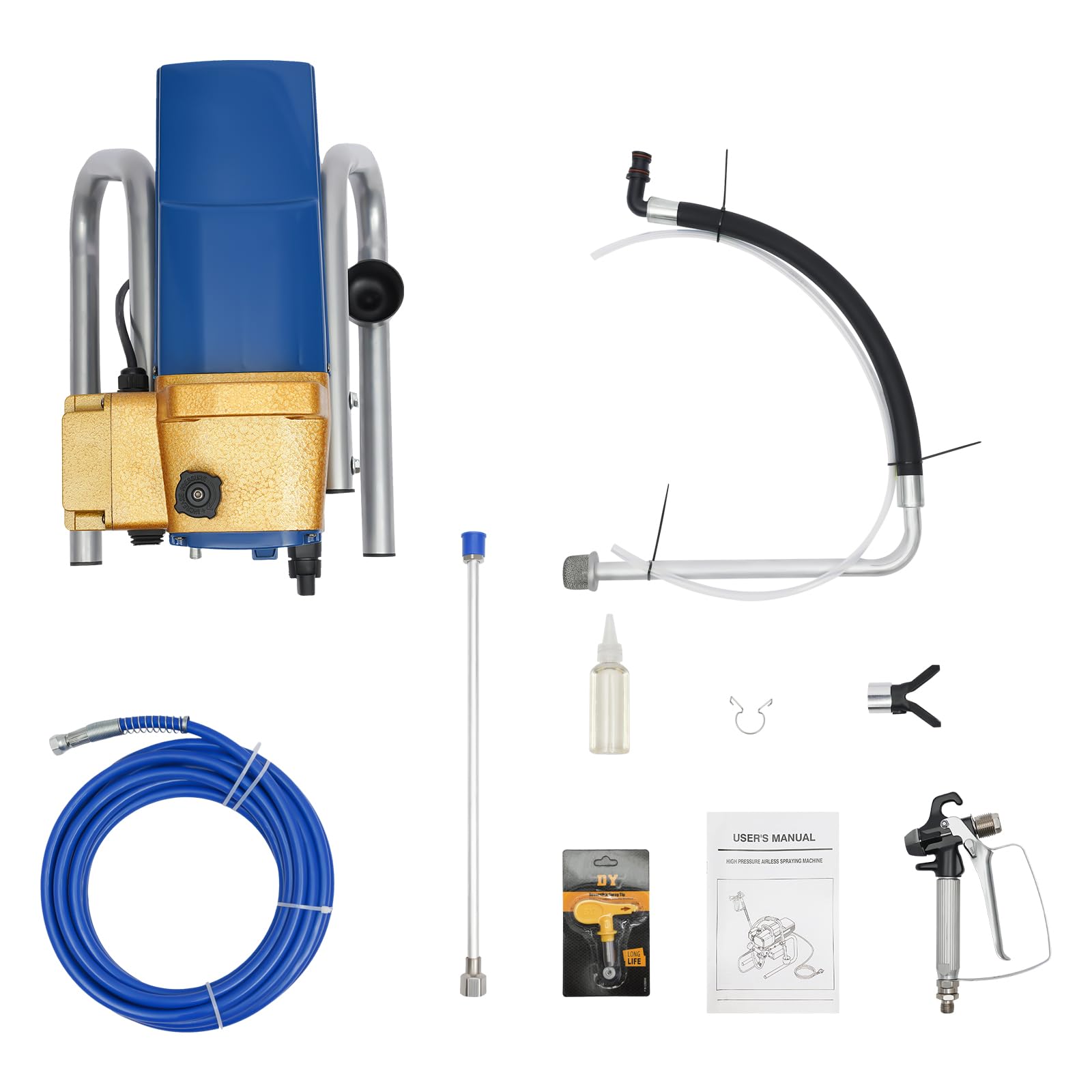 Airless - Pulverizador de pintura para pared, 1500 W, pistola de pintura eléctrica, pulverizador de pintura en polvo para barnices y barnices en el jardín, vallas y pintura de paredes