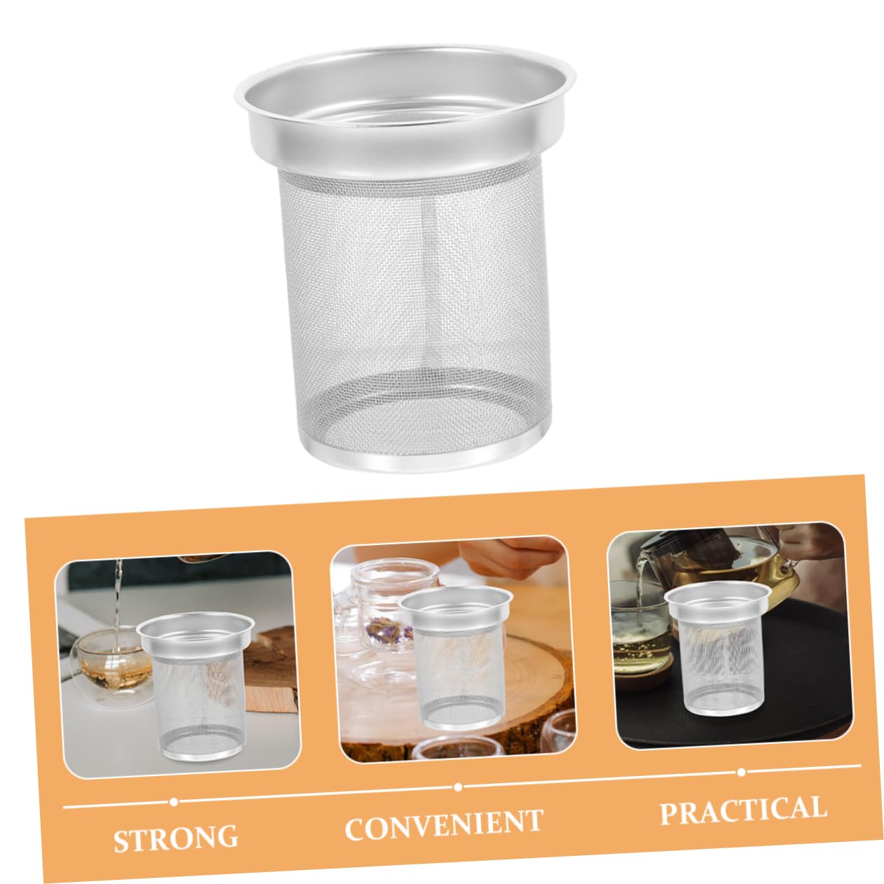 PartyKindom Colador de Té Forma de Tetera de Acero Inoxidable Filtro de Sueltas para Tetera Colador para Infusión de Té