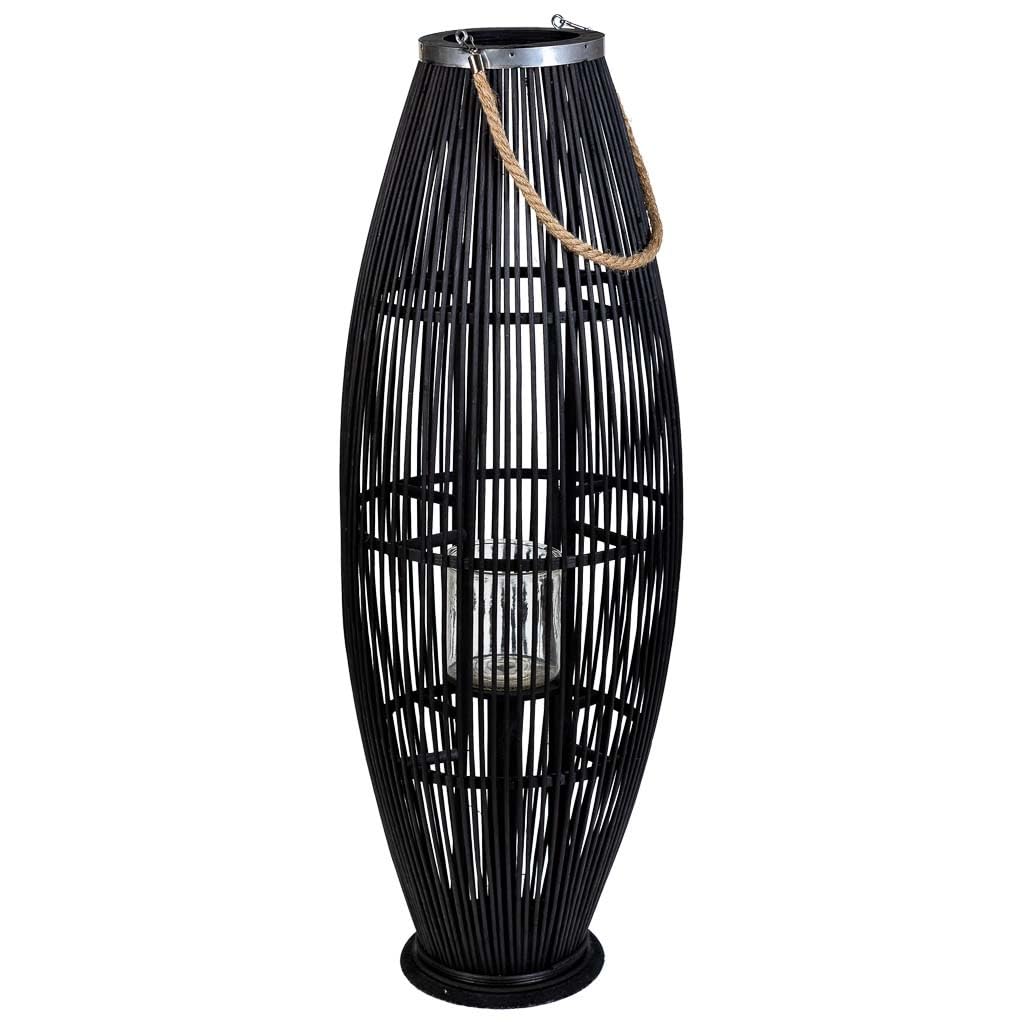 WANDERLUST DECO Farol portavelas de bambú Marrón 34x34x95