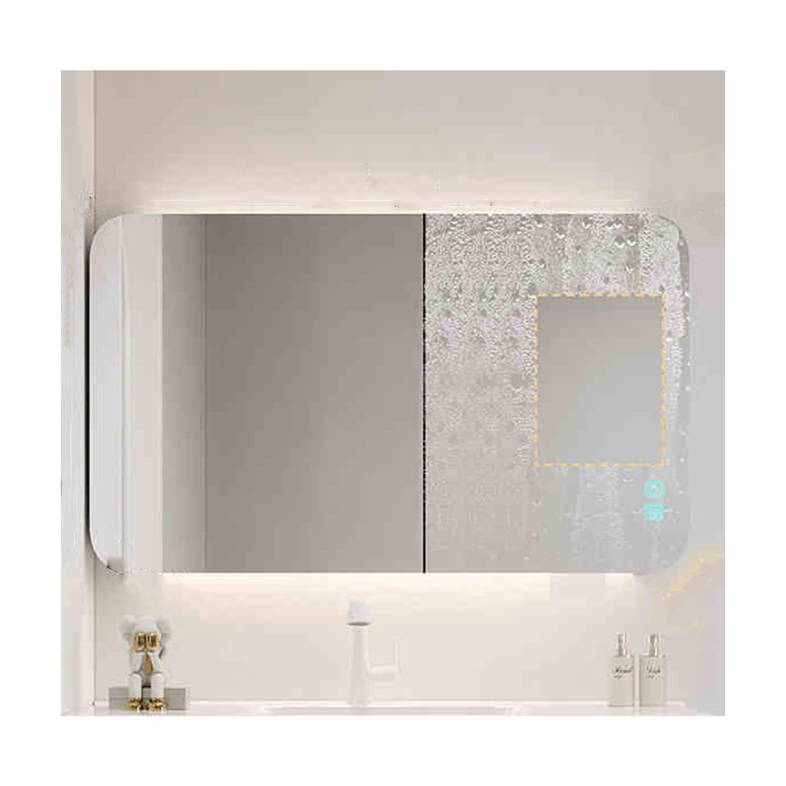 Eleganckie lustro łazienkowe z oświetleniem LED, oszczędność miejsca, łatwe w instalacji, idealne do łazienek i pralni (78 cm)