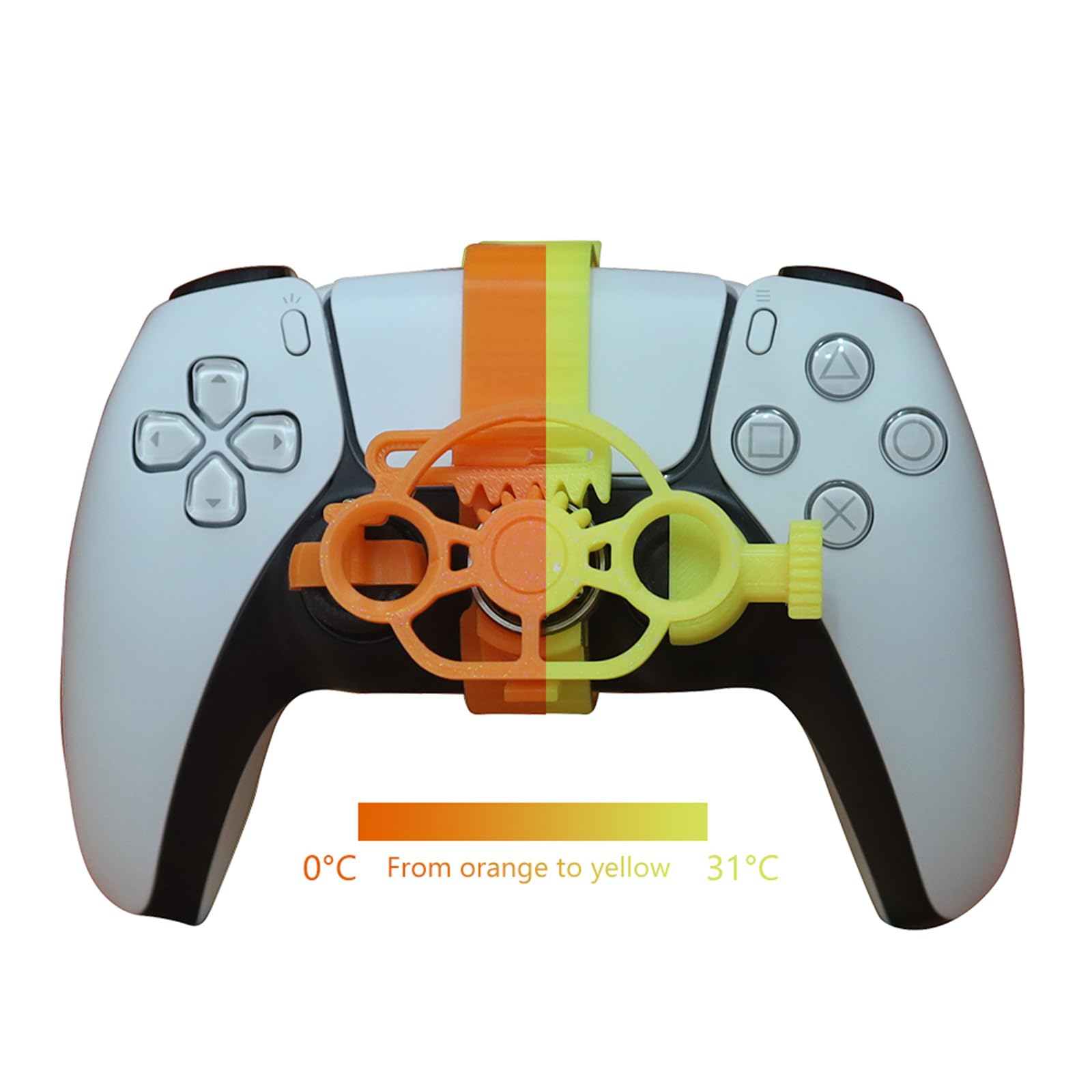SHEAWA Pour PS5 3D Mini Volant de Contrôleur Gaming Racing Game Accessoires de Remplacement (Warm Change Colour)