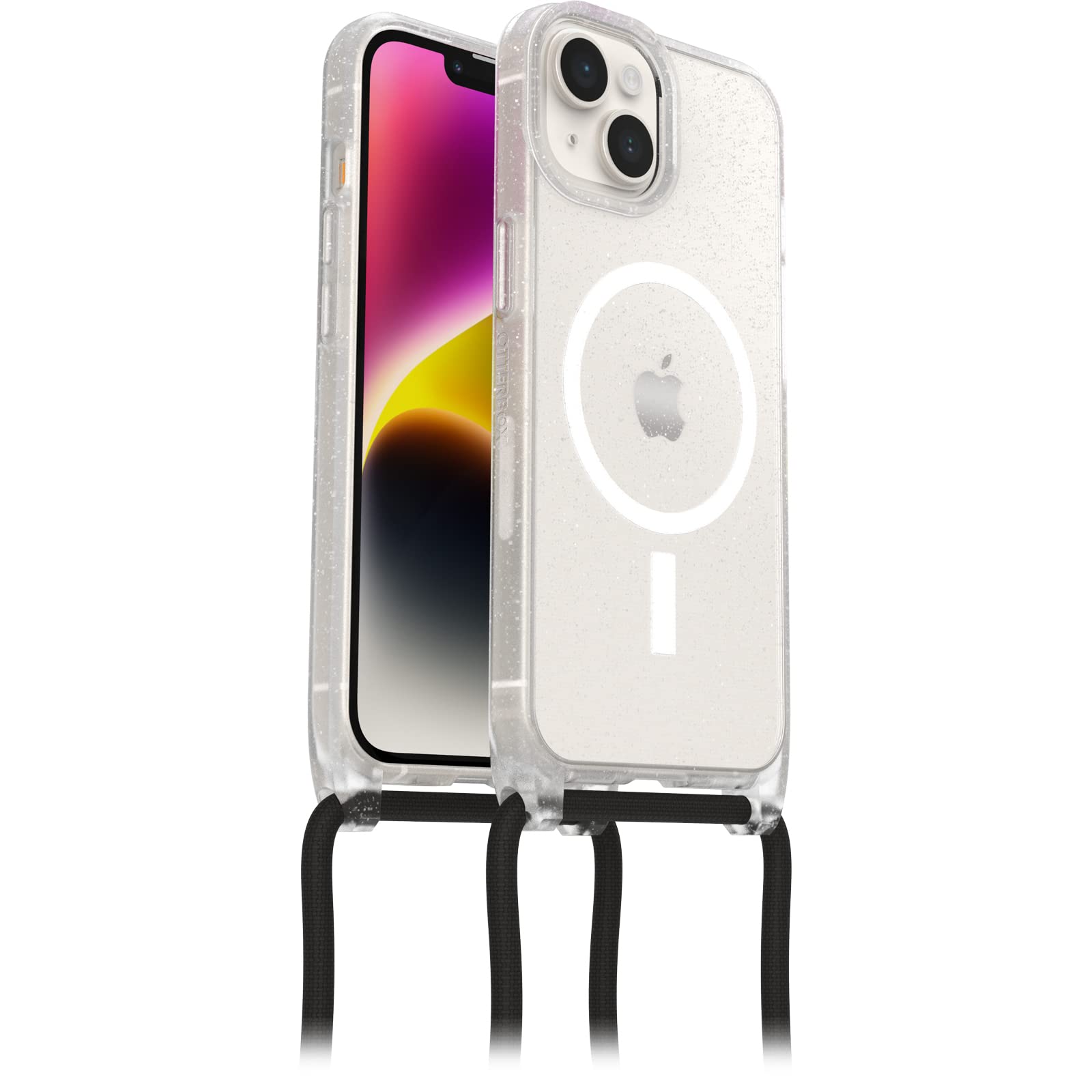 OtterBox React Necklace Case with MagSafe for iPhone 17e, 16e, 14, Protective Case with Adjustable and Detachable Necklace Strap, Tested to Military Standard, Stardust, No Retail Packaging