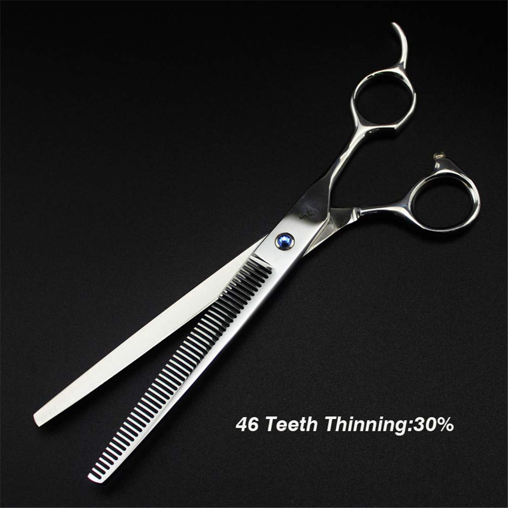DESAV Persone per Cani da Pet Forbici 5Pcs Set, 8.0 Pollici Professional Straight Curved Shears Sheasors Fishbone Forbici Dente, Trimming dei Capelli Strumenti per Lo Styling