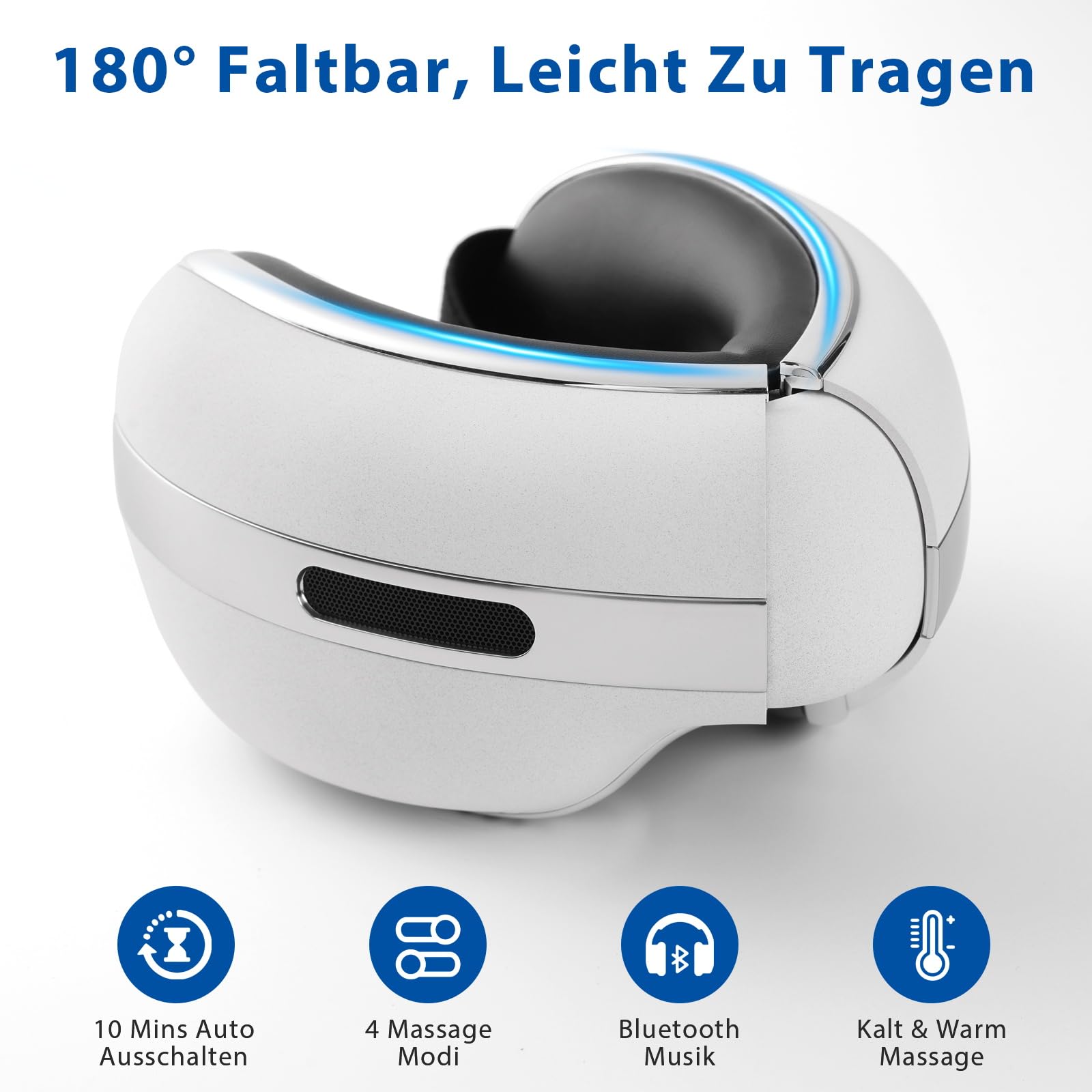 Augenmassagegerät mit dualer Heiß- und Kältetherapie,Vibration,Luftkompressionsmassage, Bluetooth-Musik, für strapazierte/trockenen Augen, Augenmaske für Frauen Männer Freunde Familie