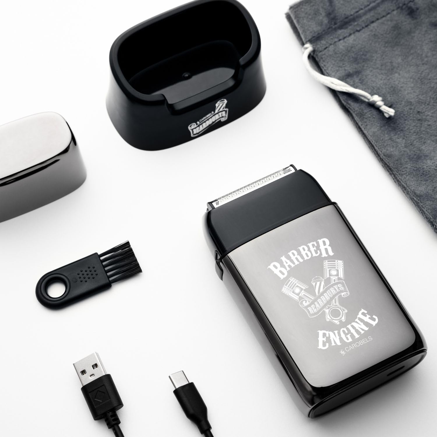 Beardburys Muscle Shaver | Afeitadora Láminas Hombre, Maquina Afeitar Barba y Calva, Cuchilla Flexible y Cuerpo Metálico, Barbero Profesional