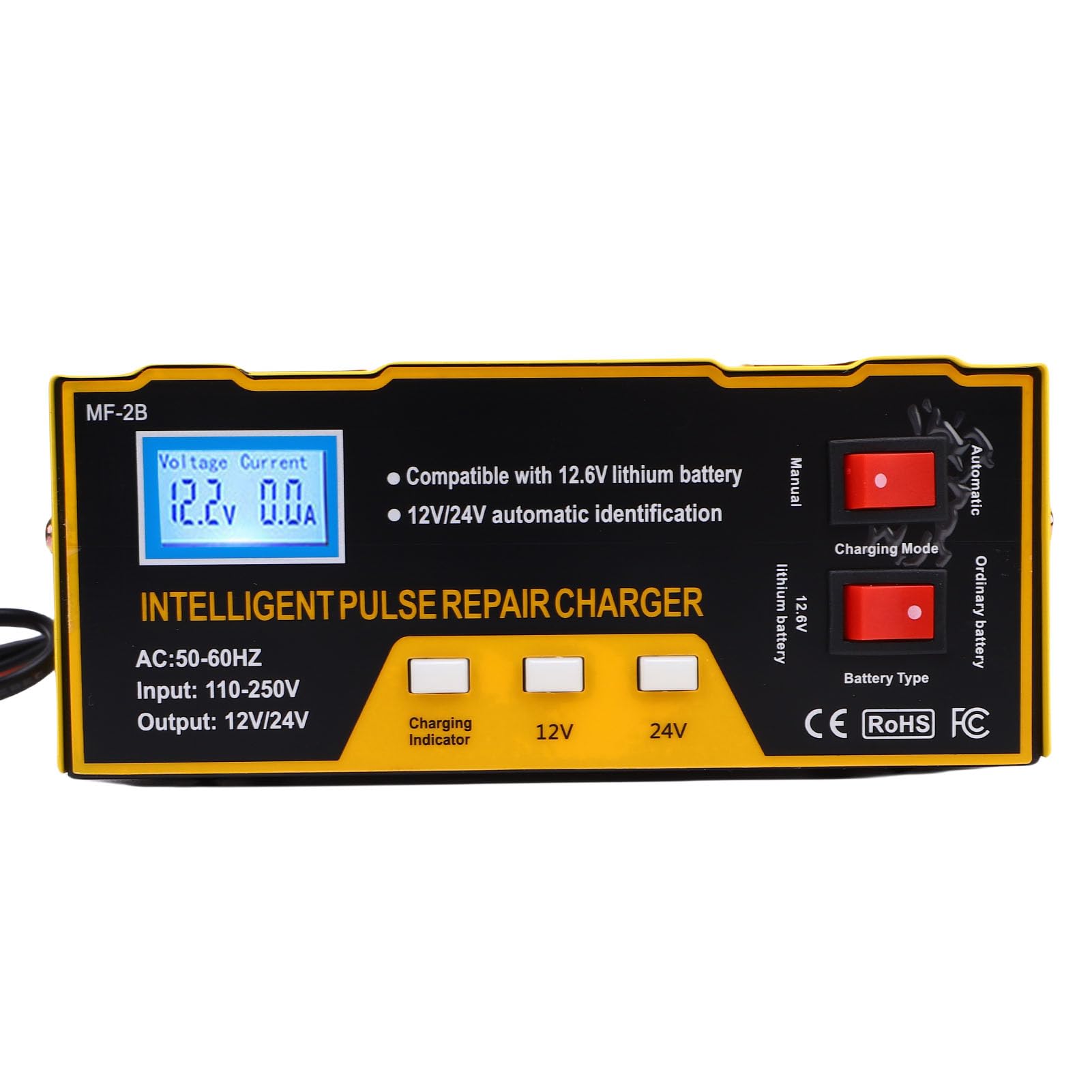 SEAFRONT Caricabatterie 12V 10A 24V 7.5A, Manutentore Automatico (Spina | Involucro in Acciaio Inox, Spegnimento Automatico Controllato da CPU, Protezione da Sovraccarico, per Batterie Al