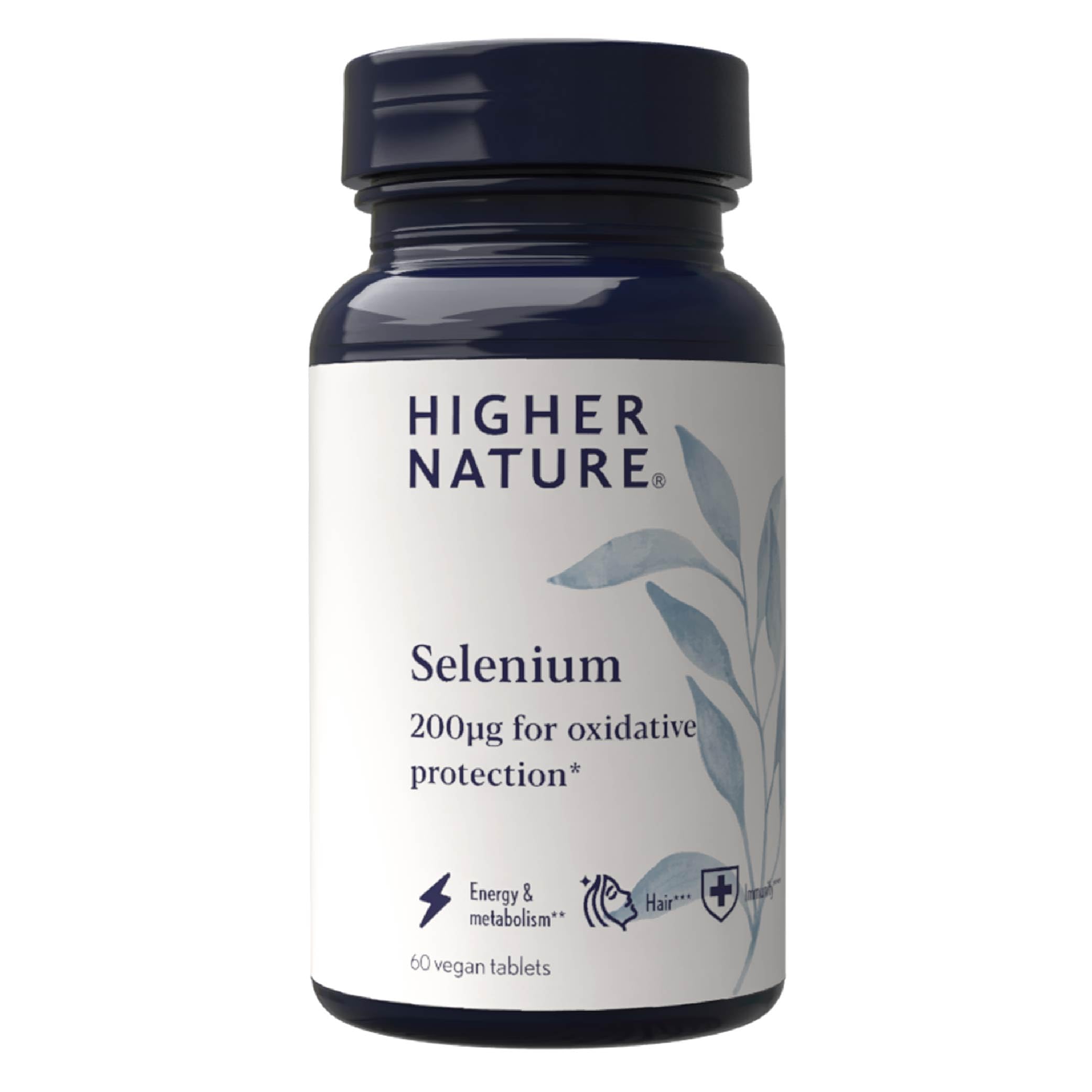 Higher Nature - Selenium 200ug - for Immune Support, Oxidative Stress Protection, Hair and Nails Supplement - Thyroid Support Supplement - Selenium Supplements, Hair and Nail Health - 60 Capsules