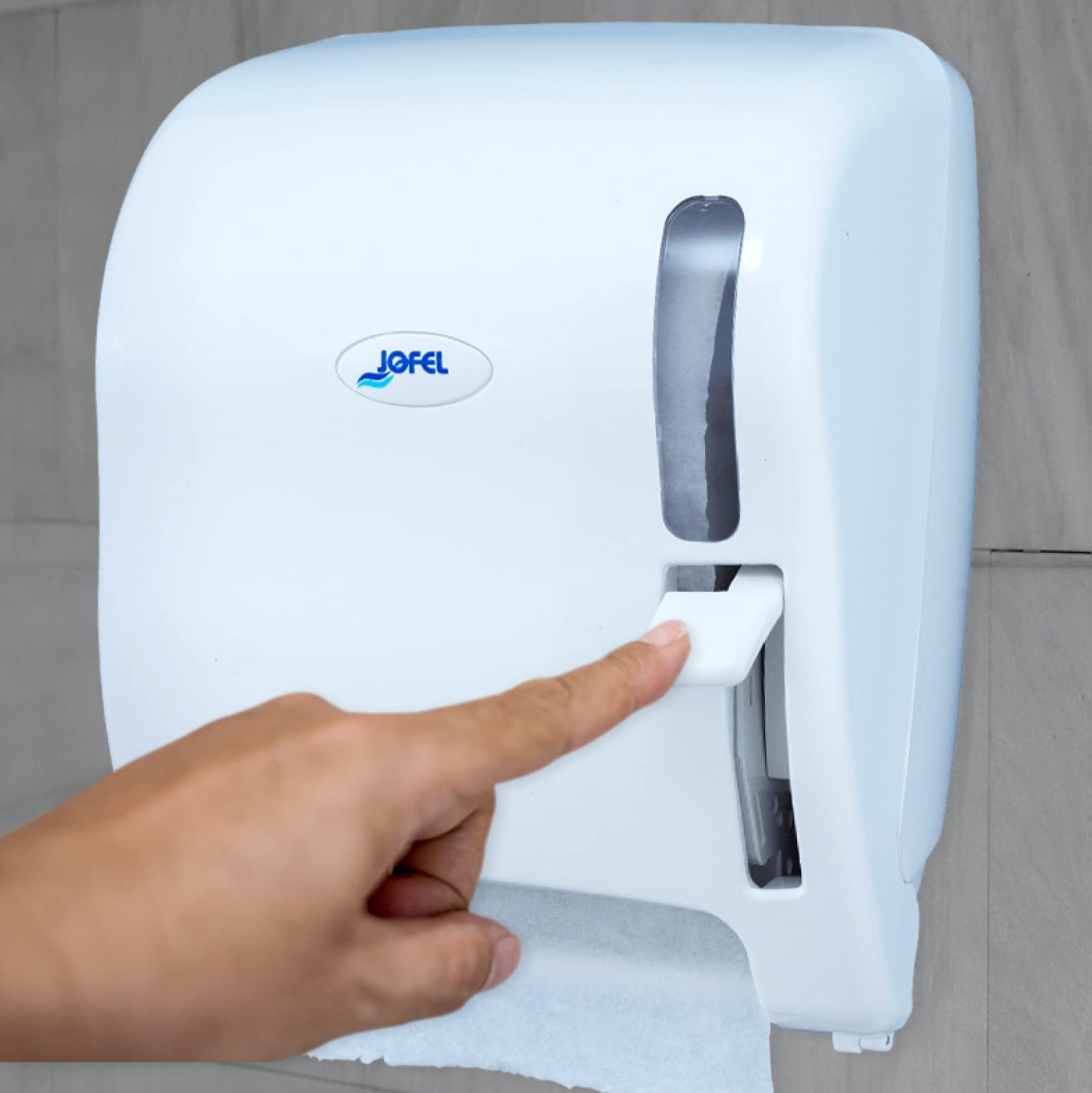 Jofel AG16500 Azur Distributore di carta continuo, a leva, bianco
