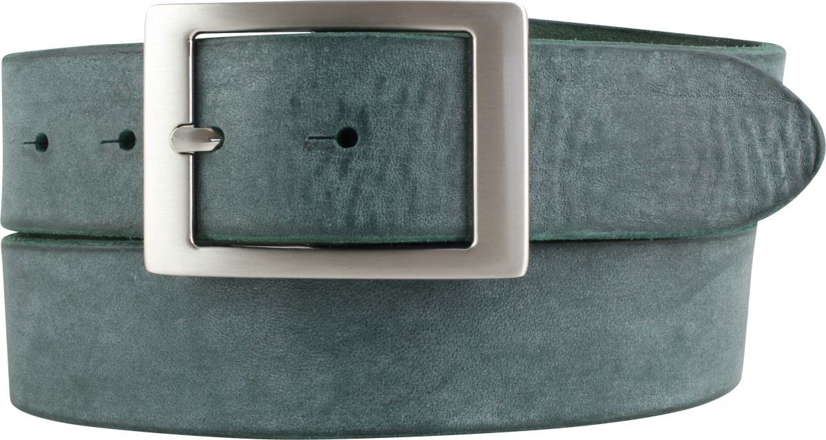 BELTINGER Herren-Gürtel aus weichem Vollrindleder mit Doppel-Schnalle Vintage-Look 4 cm | Jeans-Gürtel für Herren 40mm | Ledergürtel Used-Look