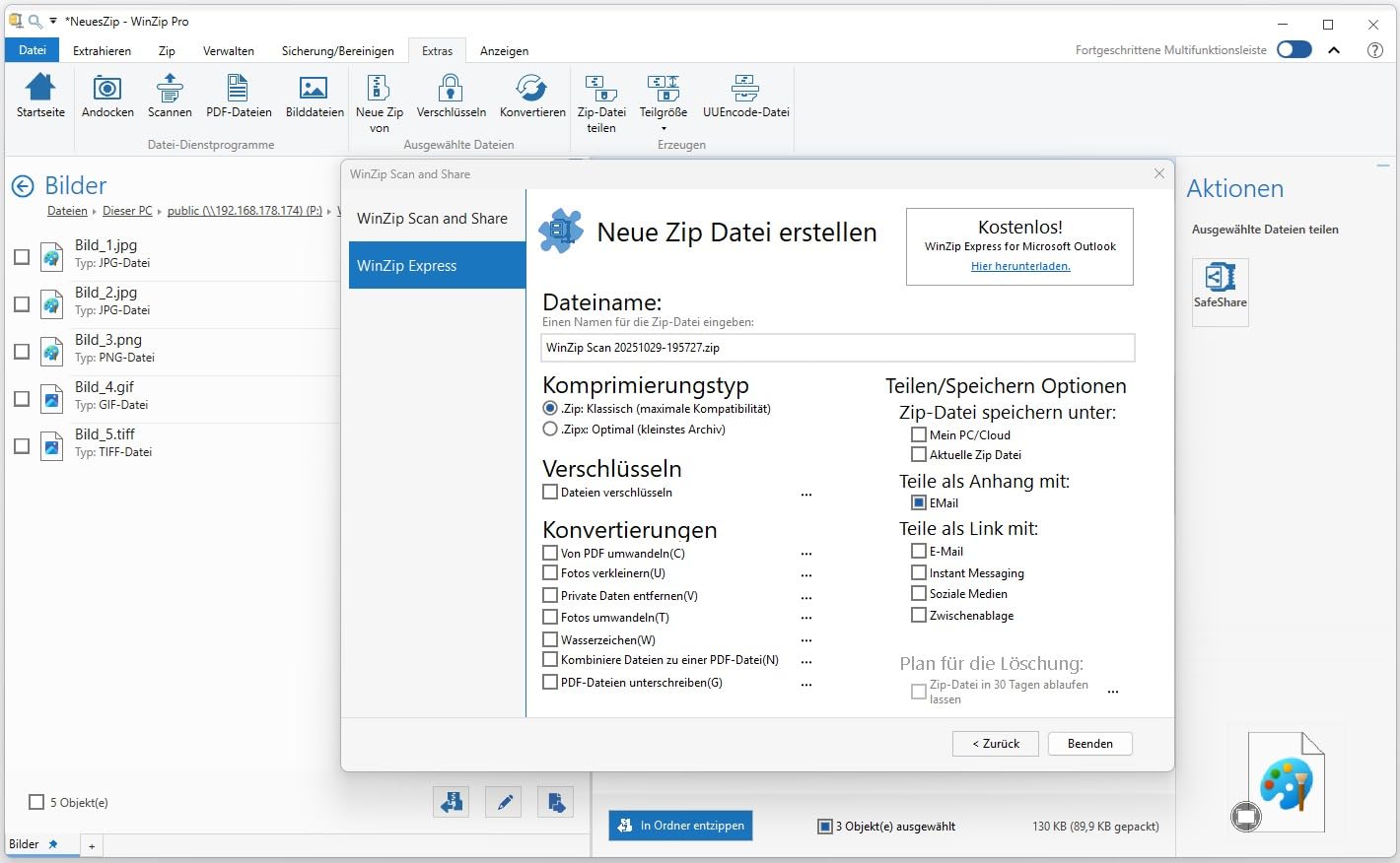 WinZip 30 PRO *1-PC / Dauerlizenz* Windows - Deutsch / ML #PKC | Dateien Entpacken, Packen+Sichern, Komprimieren, Verschlüsseln / ProductKeyCard / KEIN Datenträger