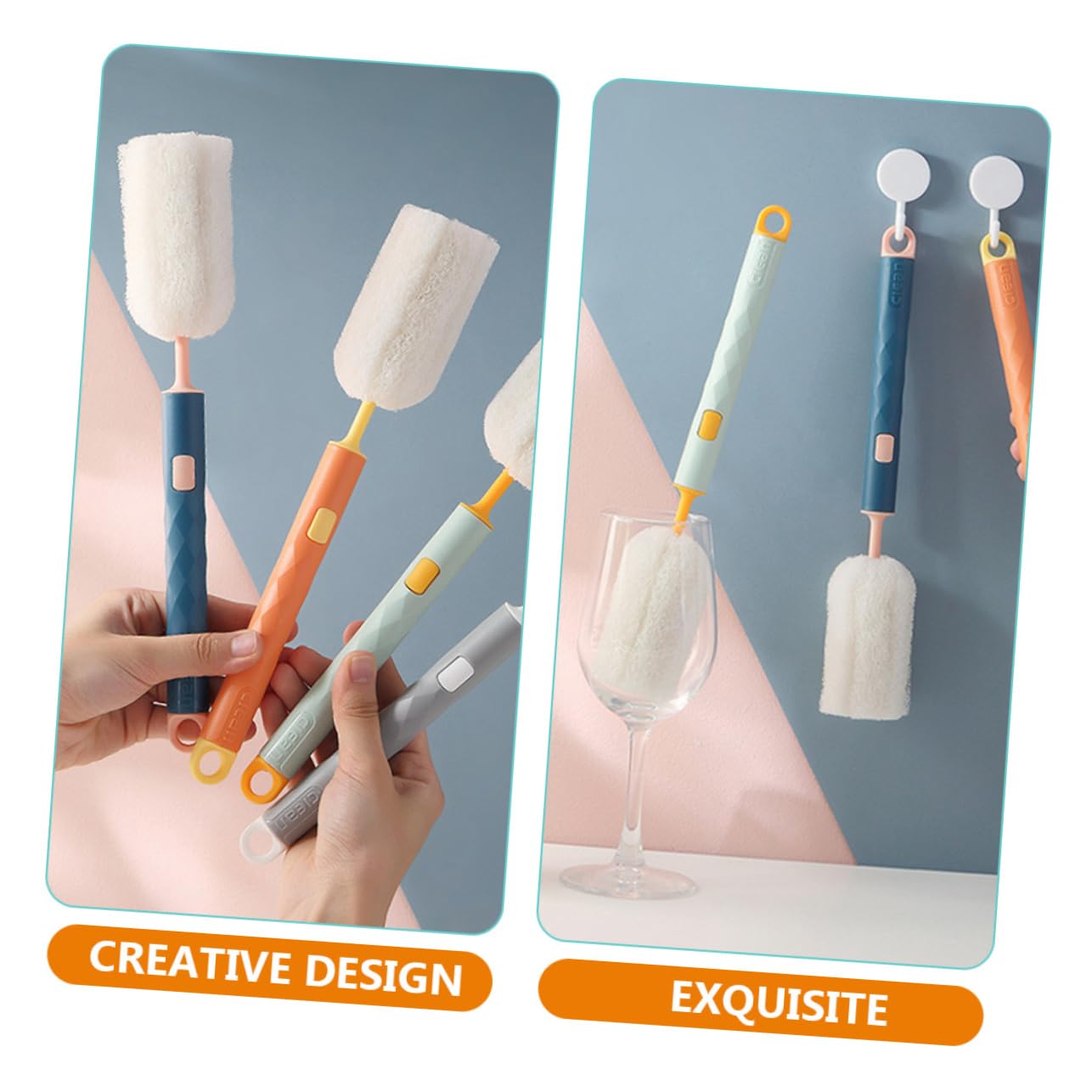VICASKY 12pezzi Spazzola Per Biberon Con Manico Lungo Spazzola Dettagliata Per Pulizia Di Bottiglie e Tazze Design Rimovibile e Multiuso