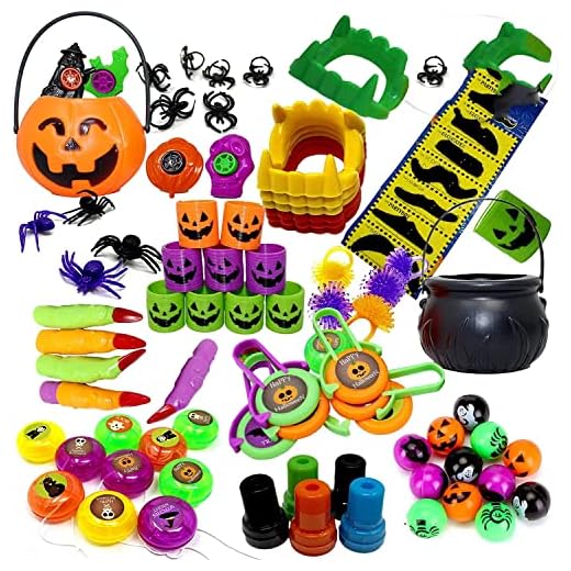 THE TWIDDLERS Set di 110 Giocattoli a Tema Halloween per Feste - Perfetti Come Borsa regalini, Feste di Compleanno, Festa Sacchetti Bomboniere, Dolcetto o Scherzetto, Halloween, Natale, ECC