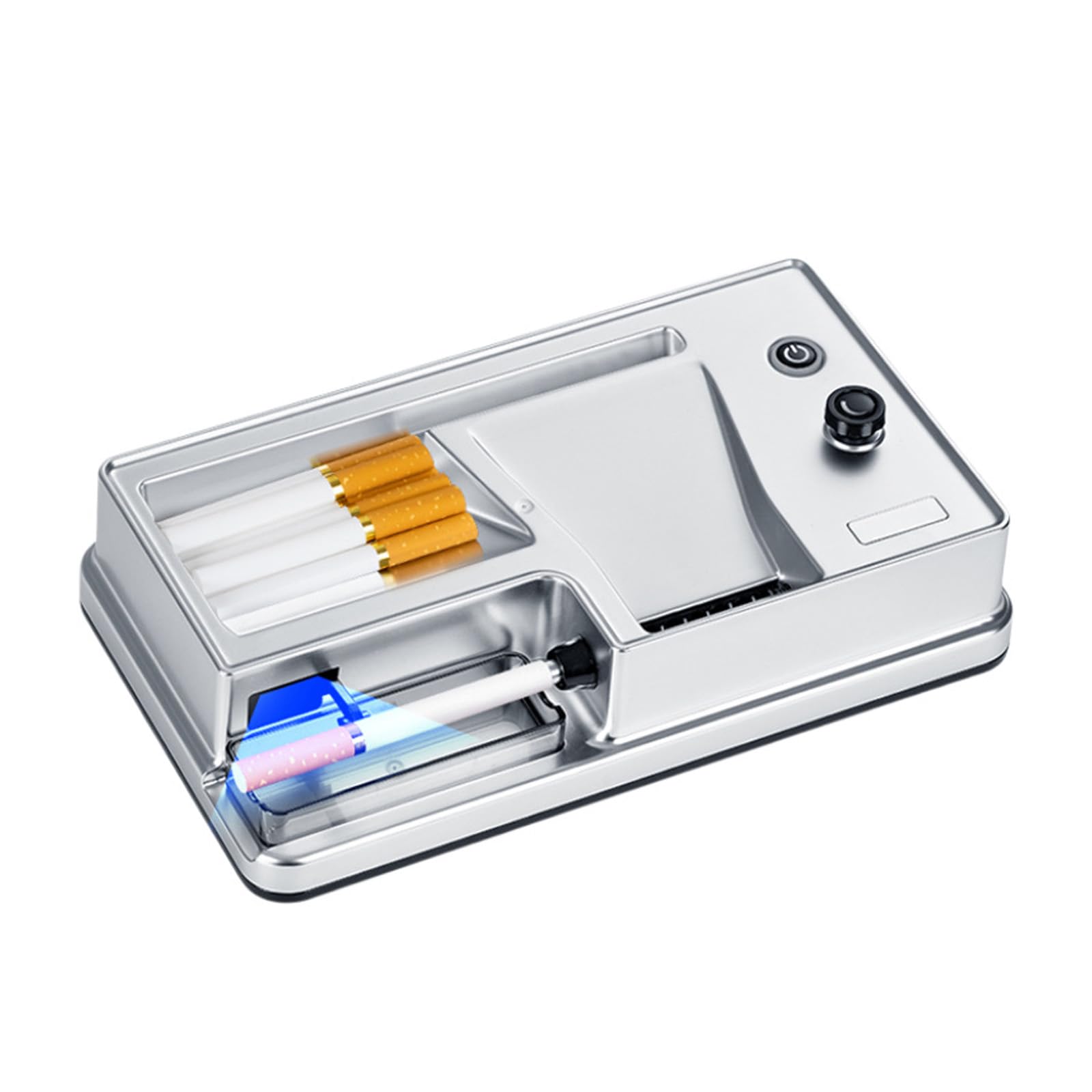 Macchinetta Elettrica Automatica per Sigarette,8 mm/6.5 mm Automatico Della Sigaretta Del Rullo Del Tabacco Delle Macchine di Riempimento Della,Densità Regolabile Del Tabacco,Adatto ai F(Color:Bianco)