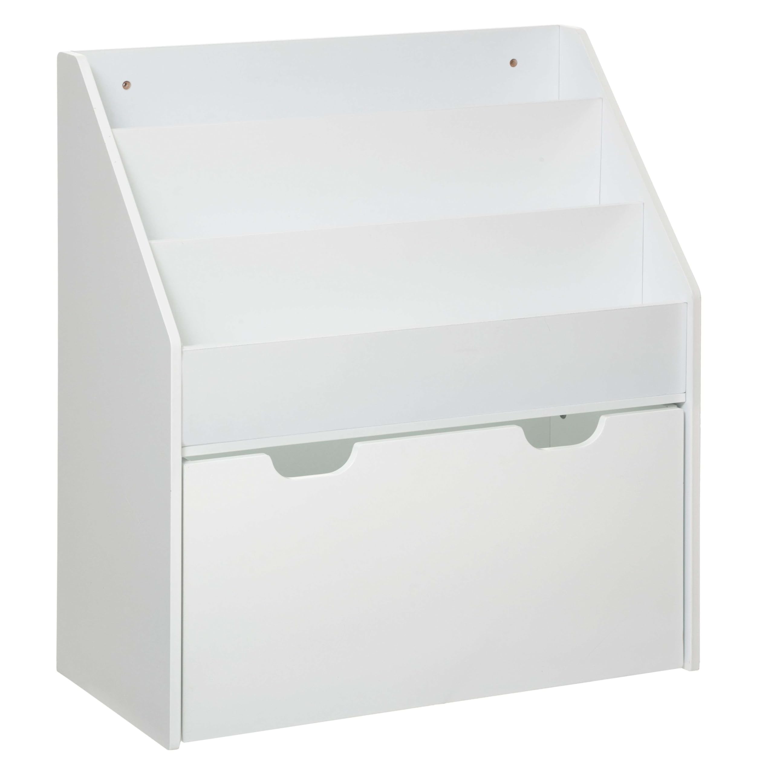 Miroytengo Estantería Librería Infantil con Cajón Mueble Dormitorio para Niños Color Blanco 63x70x30 cm