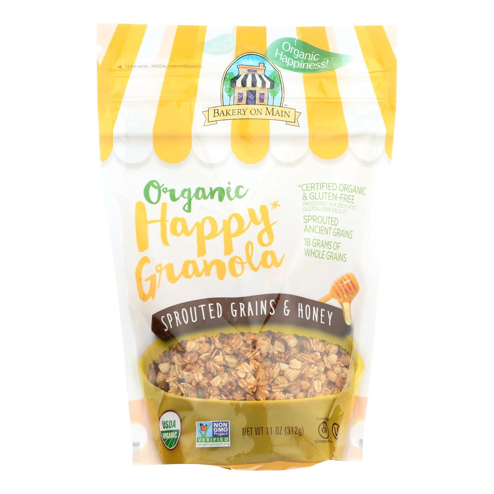 Bakery On Main Organic Happy Granola - Sprouted Grains & Honey - Case of 6-11 oz