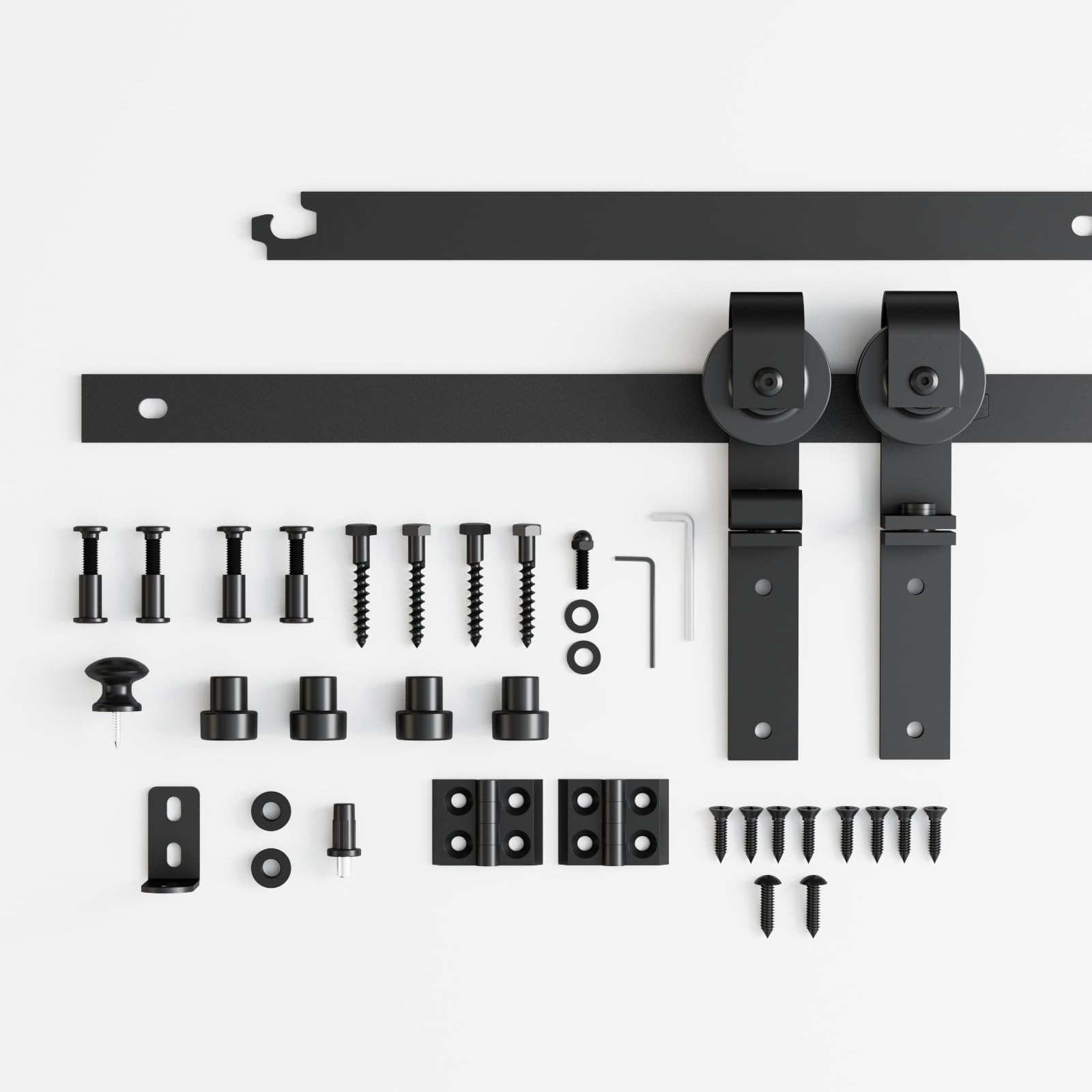 3FT/91.5CM Mini Porta Scorrevole Pieghevole Kit, Mini Set Completo di Accessori Per Porte Scorrevoli, Per Bypass Doppia Porte (senza ante dell'armadio)