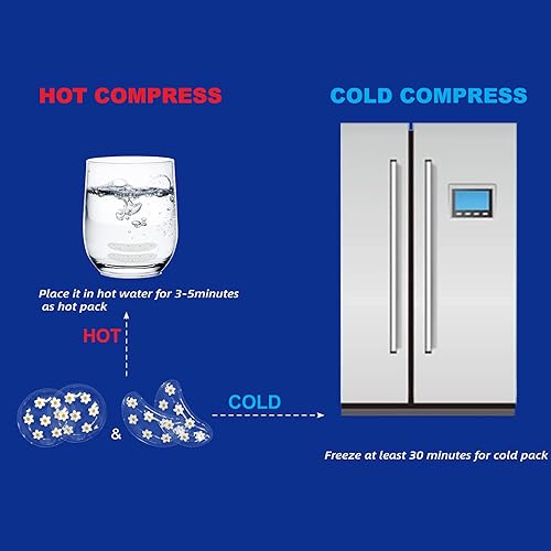 Miniatura 8 de Paquete de hielo de gel reutilizable refrescantes debajo de los ojos y parches, paquete de tratamiento frío caliente para enrojecimiento, alivio del