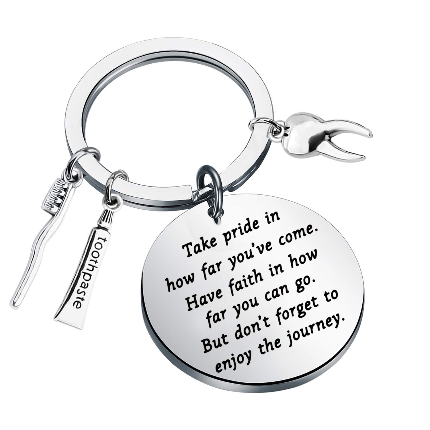 FUSTMW Dental Hygienist Keychain Gifts - Dentist Assistant Jewelry Inspirational Gifts