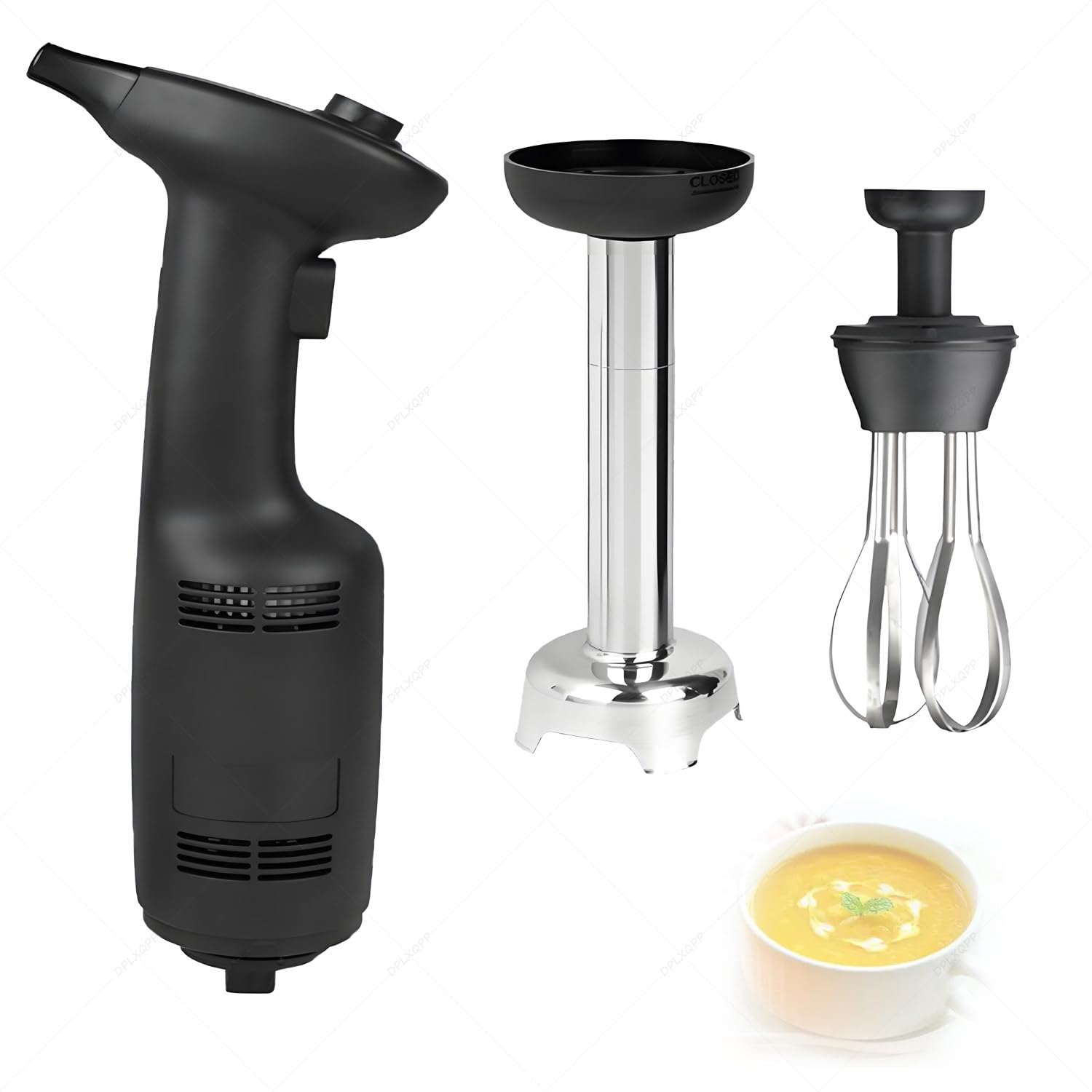 Set Mixeur Plongeant 270w Pro avec Fouet,Vitesse Variable,Lames INOX 304,Capacité 5l,pour émulsionner,Fouetter,Mixer sans Limites!pour Purées,Sauces Et Crème Addawhisk