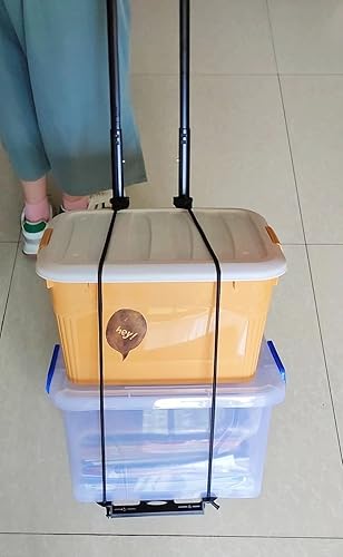 Miniatura 8 de Carro de equipaje plegable de tamaño pequeño con 2 ruedas carrito de equipaje de plástico ligero para oficina para ir de compras viajes campamento y