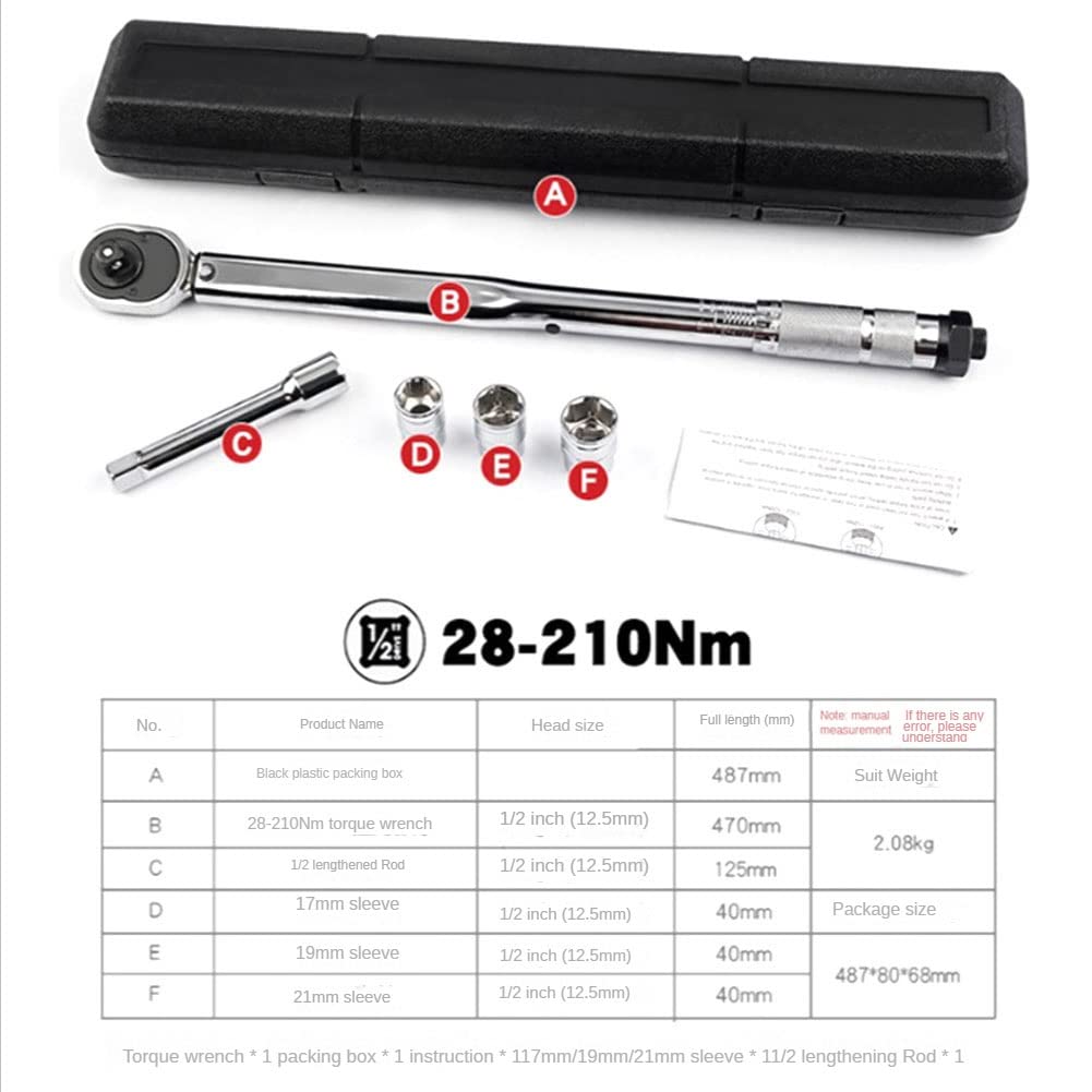 marian Llave dinamométrica de 1/2 pulgada para coche, llave dinamométrica de carraca rápida, color plateado