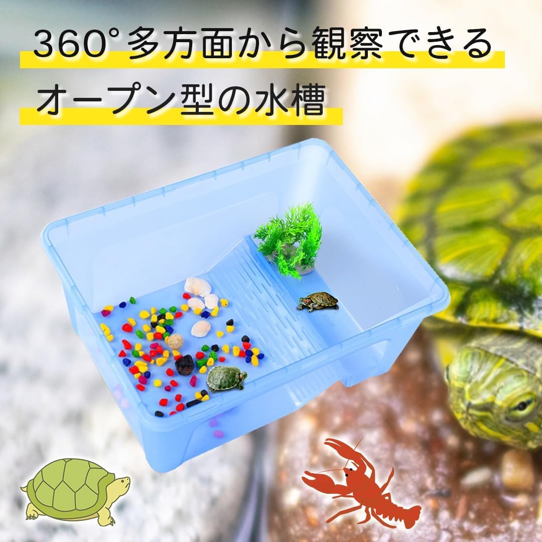 Amazon | EINEY カメ用水槽 亀の水槽 水槽 亀 タートルボックス 飼育
