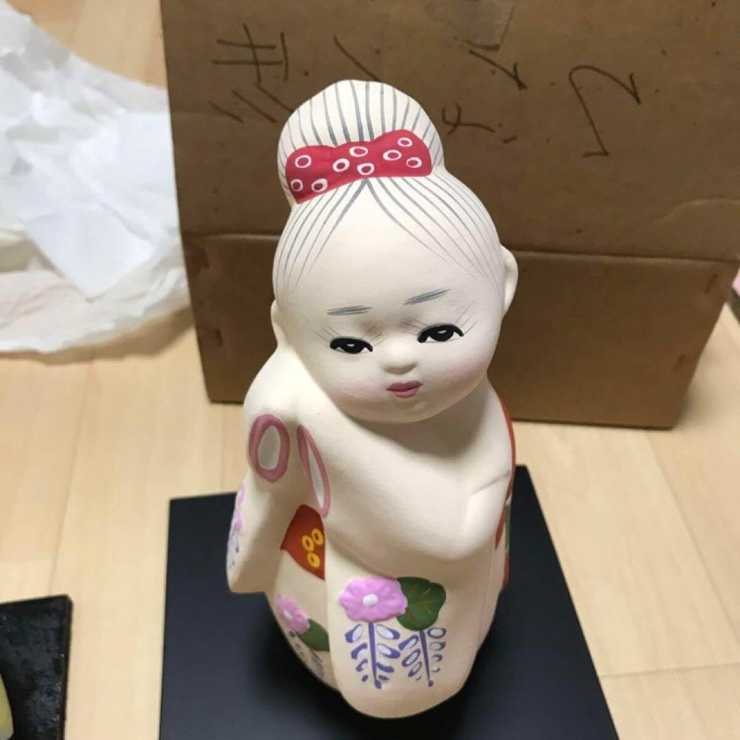 Japanese Doll, Japanese Style Figurine, Ceramic, Doll, Retro, Pick-Up, Blue Bird