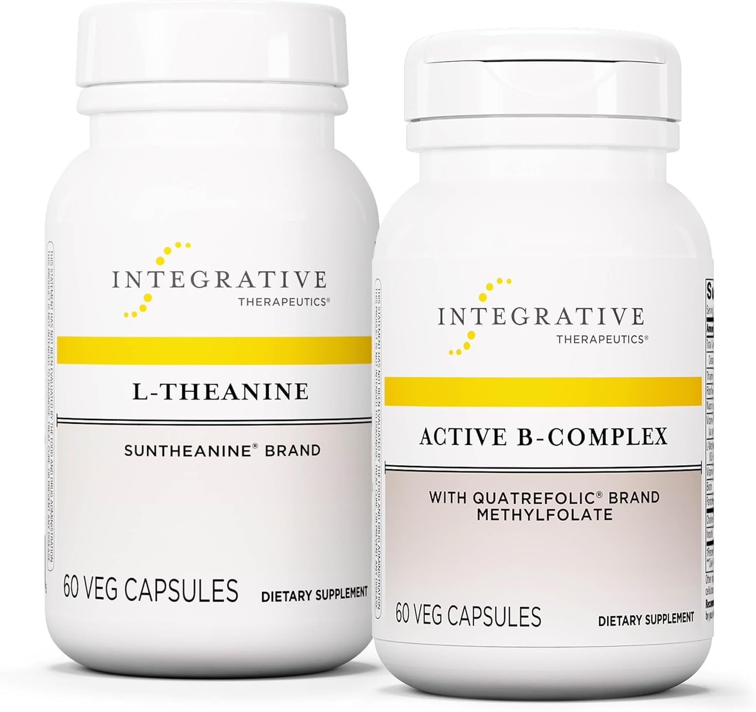 Integrative Therapeutics Bundle with Active B-Complex, 60 Capsules & L-Theanine, 60 Capsules - Active B-Complex to Support Energy Metabolism with 8 B-Vitamins*