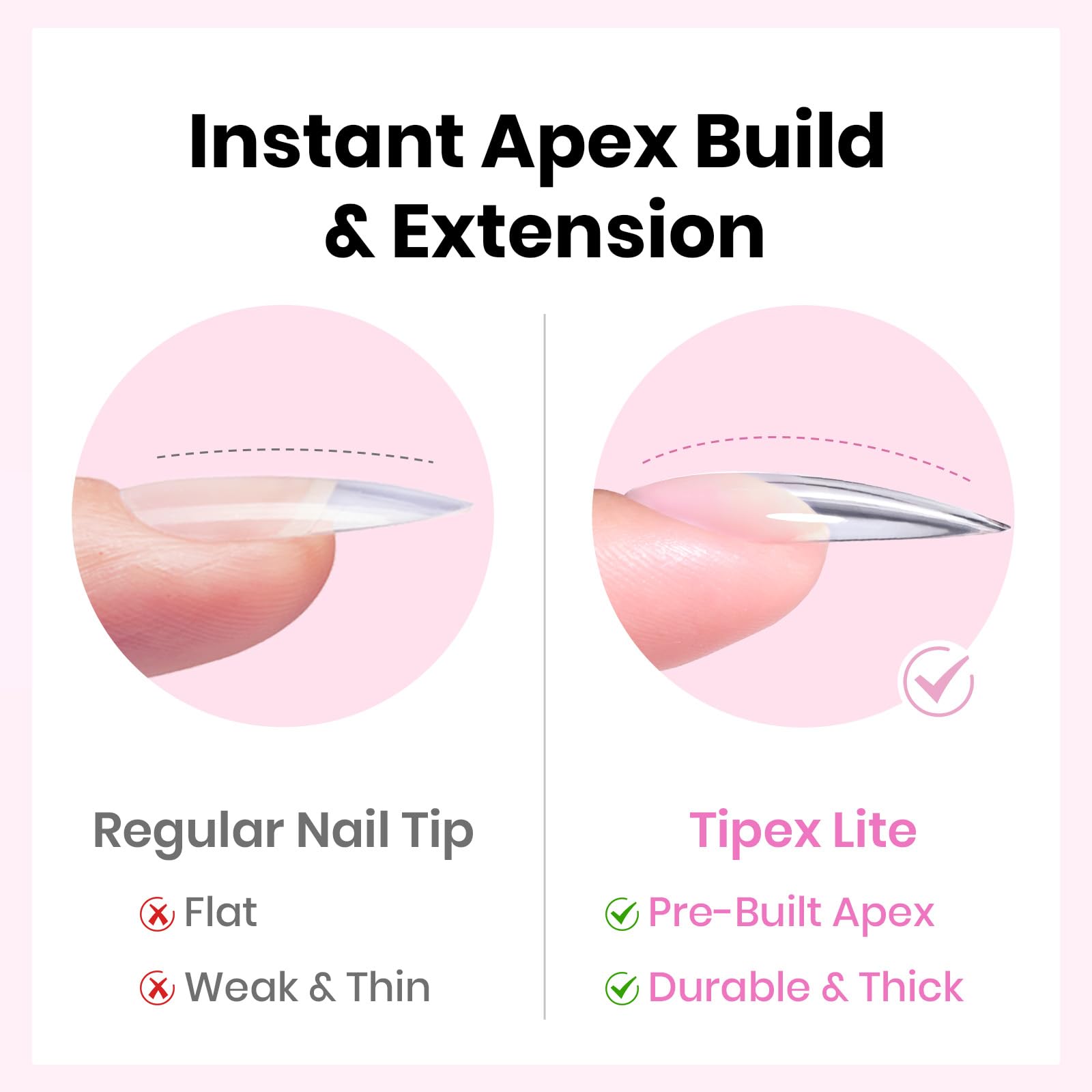 Beetles Tipex Lite Pre-Built Apex Nail Tips, Coffin Medium, 256pcs Value Pack, 16 Sizes | 00-14, Flat-Nail Friendly Acrylic Tips for Natural Nail Beds, Easy for Beginner DIY: 3A-Tipex Lite Kit with Primer-Stiletto Medium