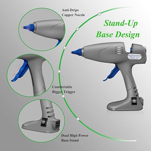 Vista 3 de Pistola de pegamento caliente de tamaño completo, pistolas de pegamento MONVICT de 120 W y 80 W, pistola de pegamento industrial grande de doble