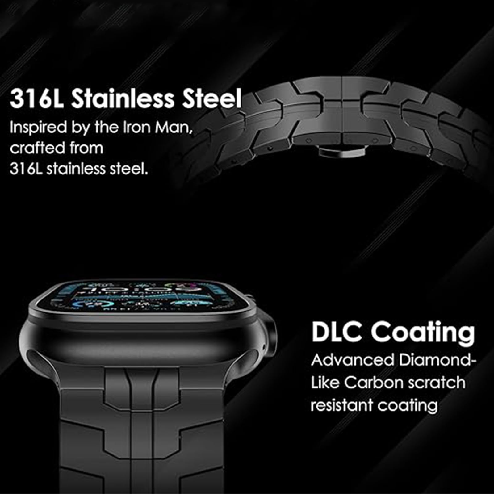 Blueshaweu Compatible avec Huawei Watch Fit 4 Pro - Bracelet de rechange en métal pour homme - Compatible avec Huawei Watch Fit 4 Pro, Fit 4, Fit 3