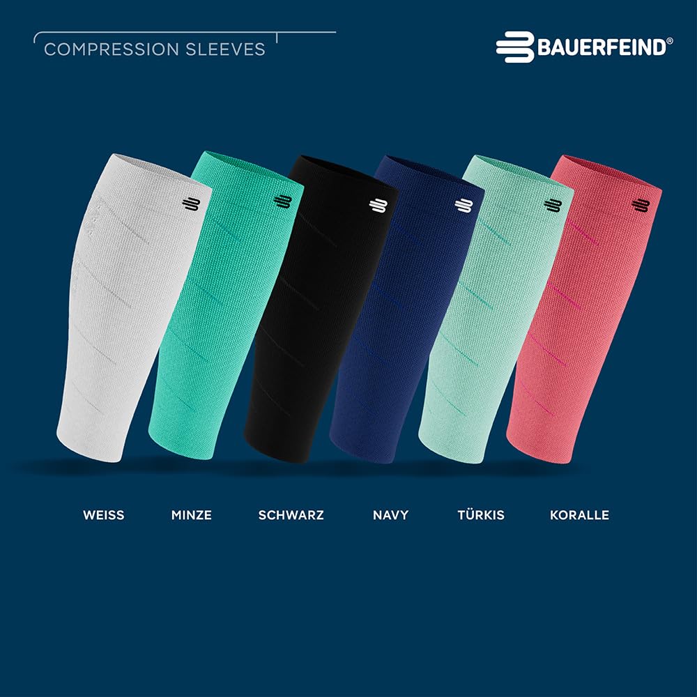 BAUERFEIND Waden Sleeves „Run Performance Compression Sleeve“, 1 Paar Wadenbandagen mit Kompression & 3D-Dots, Beinstulpen