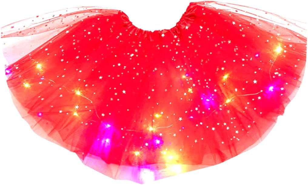 REETAN Light Up Bule Tutu Skirt Sparkly Adult LED Rave Fashion Skirts for Women