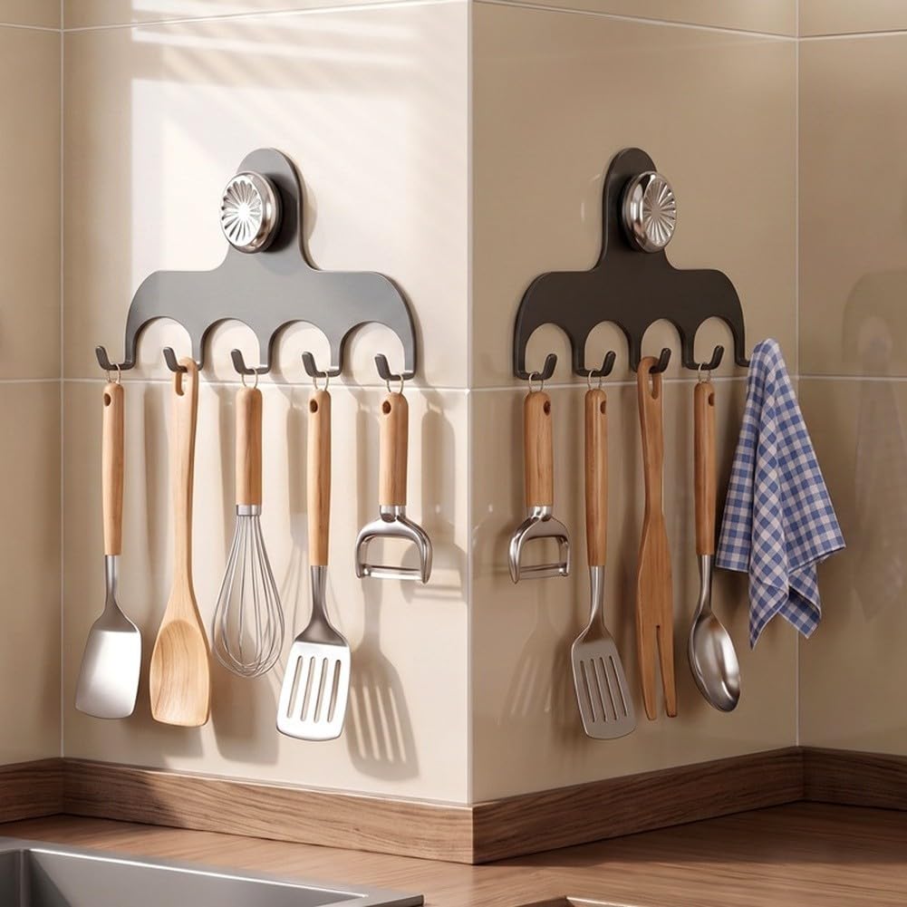 5 Ganchos Cocina Sin Taladro para soporte 30kg 5 Ganchos Cocina