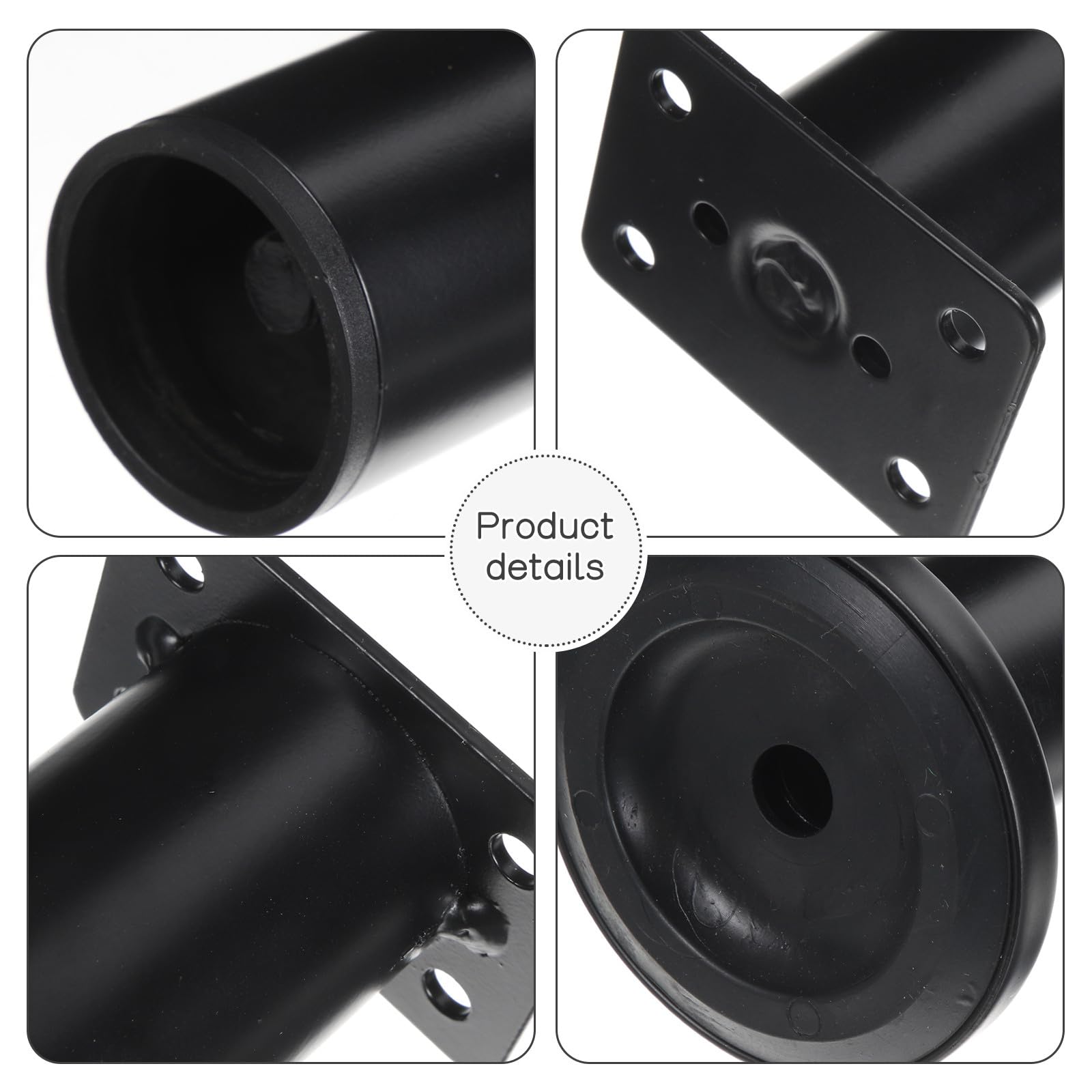 Operitacx Piedini Regolabili per Mobili in Gomma Antiscivolo, Altezza 18-30 Cm, Supporto per Rete Letto, Adatti a Divani e Armadi, Nero, Set 4 Pezzi