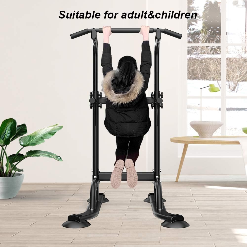 SogesGame Power Tower Adjustable Height Workout Pull Up & Dip Station Multi-Function Home Gym Strength Training Fitness Equipment, PSBB005-S8-US : Sports & Outdoors