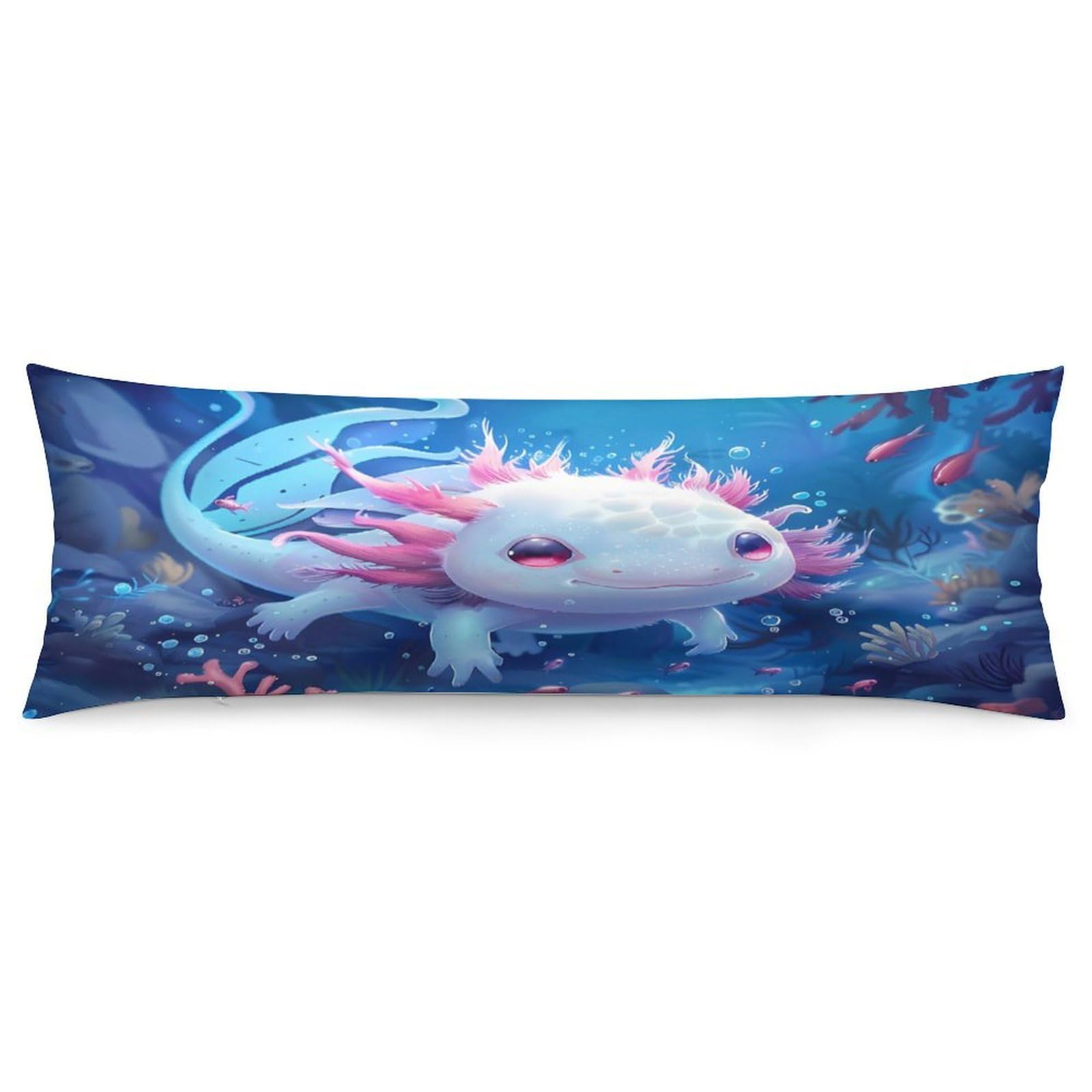 Cute Ocean Animal Axolotl Throw Pillow Case Long Body Pillow Cover Pillowcase Fashion Accessories Home Decor