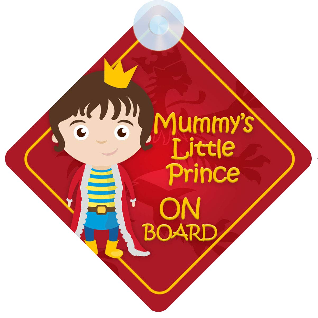 Qg Ltd Men's Mummy's Little Prince On Board Car Sign For Child/Baby Boy Non Personalised Character Theme Bmlp008