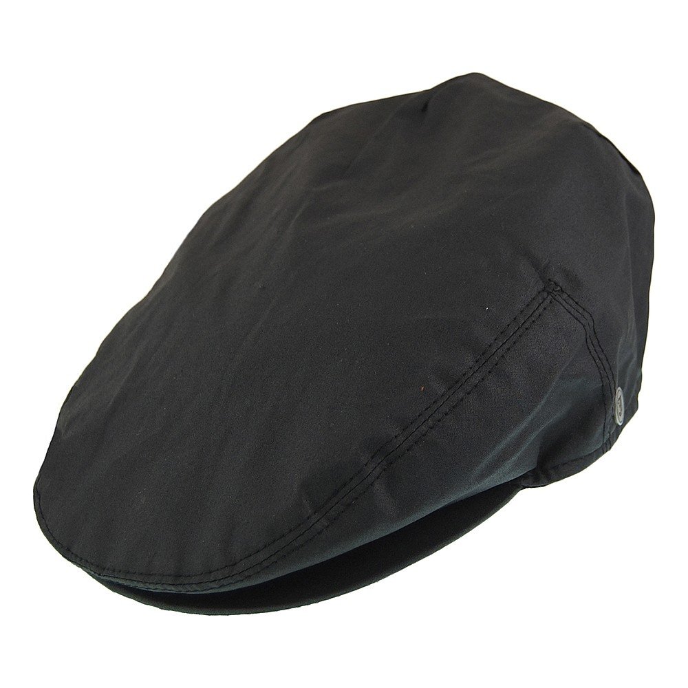 Jaxon & James Oilcloth Flat Cap - Black XXL