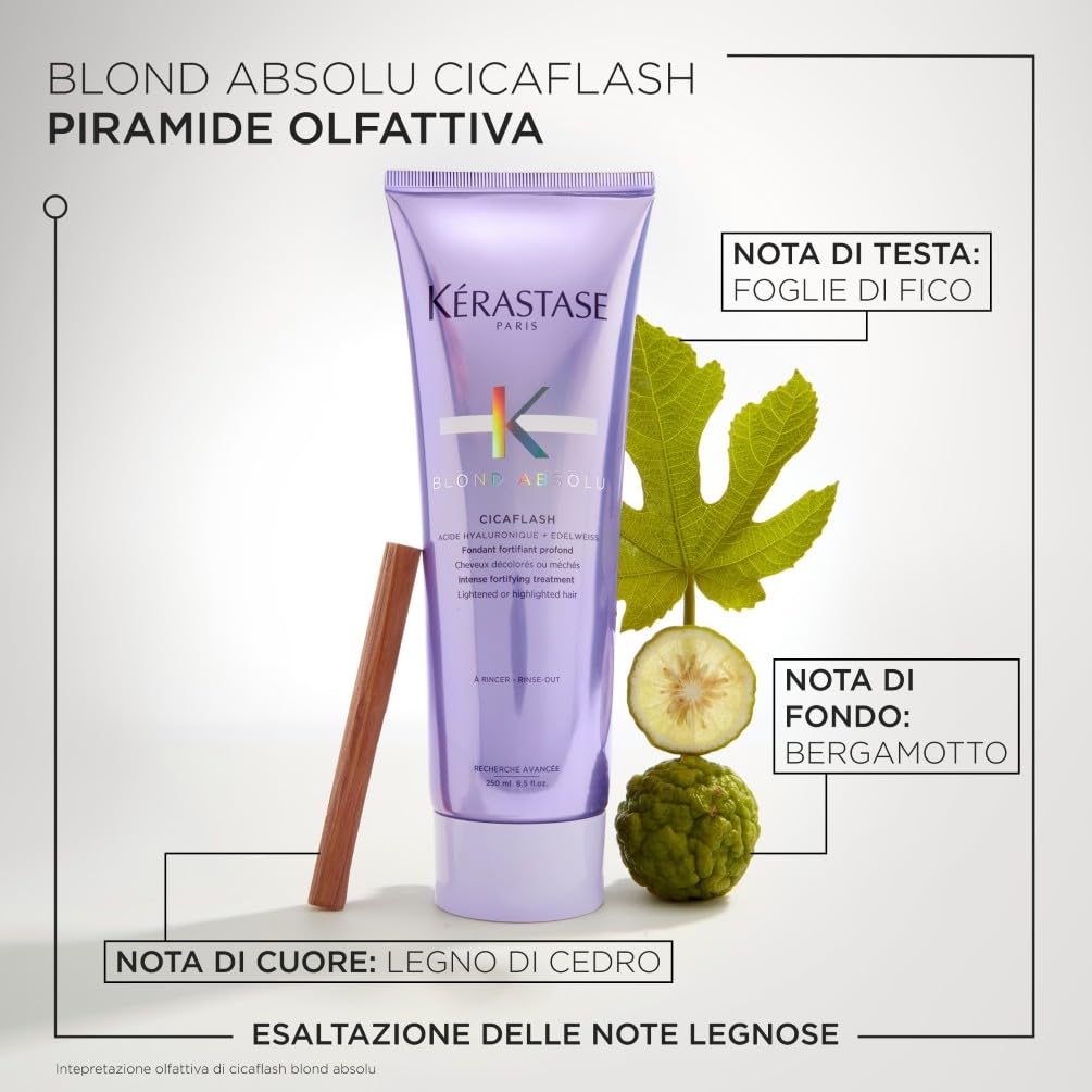 Kérastase Blond Absolu Cicaflash, Balsamo Fortificante Intenso, Idratazione Profonda e Protezione dalla Rottura, Con Acido Ialuronico, Per Tutti i Tipi di Biondo, 250ml